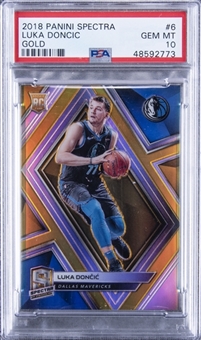 2018-19 Panini Spectra Gold #6 Luka Doncic Rookie Card (#01/10) - PSA GEM MT 10 "1 of 2!"
